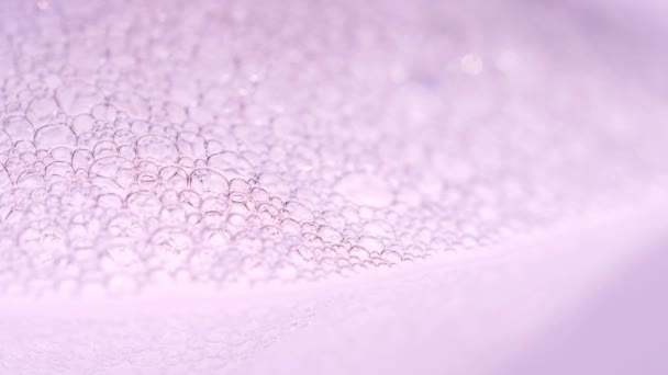 Foam Macro Disparar Limpie Fondo Brillante Elegante Suave Del Metraje — Vídeos de Stock