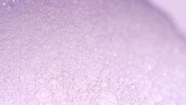 Foam Macro Disparar Limpie Fondo Brillante Elegante Suave Del Metraje — Vídeos de Stock