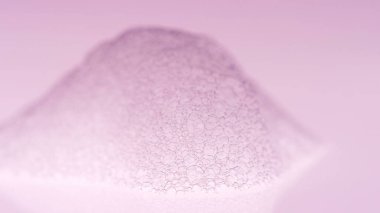 Köpüklü Makro atışı. Temiz, zarif, parlak bir fotoğraf arkaplanı. Köpük köpüklü sabun köpükleri. Dezenfekte fotoğrafı. Köpük Arkaplanı. Kızıl Ejder kamerasına ateş et..