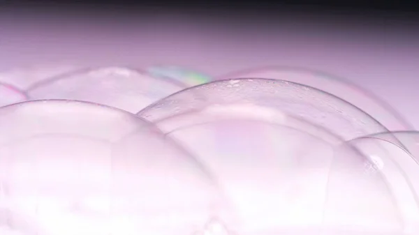 Tvål Bubbles Makro Skjuta Ren Mjuk Elegant Ljus Foto Bakgrund — Stockfoto