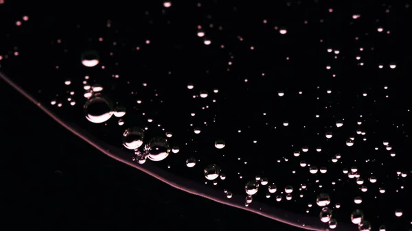 Gel Bubbles Flowing Closing Screen Liquid Foam Macro Чистый Поток — стоковое фото