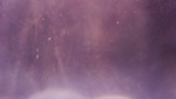 Макрозйомка Підводних Бульбашок Боке Фон Поверхні Води Справжні Підводні Кадри — стокове відео