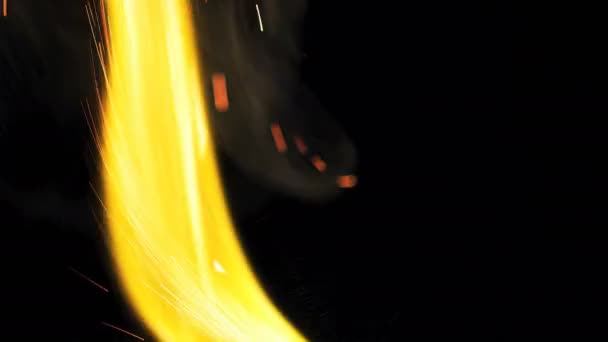 Nagranie Makro Iskier Bonfire Ogień Wybuchł Ogień Wybuchł Mikroiskry Wybuchowe — Wideo stockowe
