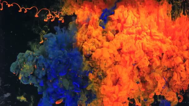 Macro Brote Tinta Colores Agua Potencia Mágica Salpicadura Tinta Multicolor — Vídeos de Stock