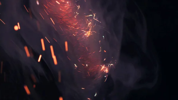 ปแมคโครของบอนไฟร สปาร ไฟไหม ระเบ ดระเบ ดระเบ ระเบ ดแสงสะท อนขนาดเล ดอกไม — ภาพถ่ายสต็อก