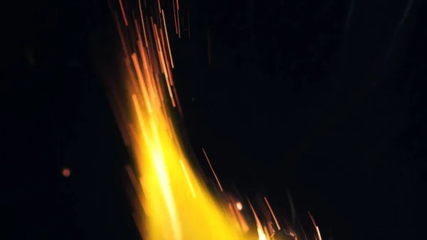 Macro Foto Van Bonfire Vonken Vuurvlammen Barsten Explosies Explosie Microvonken — Stockfoto