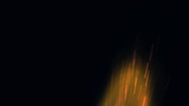 Şenlik ateşi kıvılcımlarının Macro fotoğrafı. Alevler patlar, patlamalar. Patlama mikro parlaklığı. Mini Havai fişekler. Kırmızı kamerada çekim hala siyah arkaplanda. Güzel sızıntılar kıvılcım posteri, afiş, duvar kağıdı, arkaplan, doku.