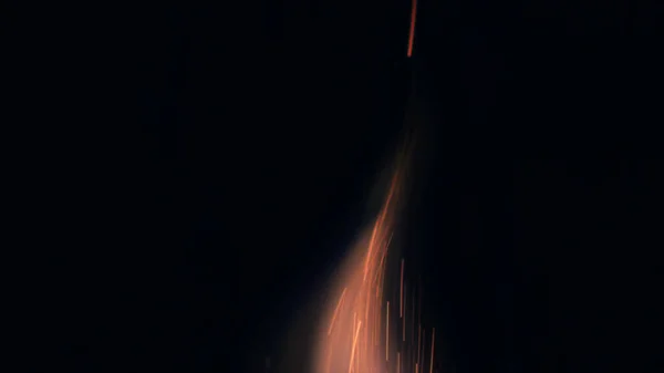 매크로 Bonfire Sparks 불꽃이 터지고 폭발합니다 마이크로 스파클 파이어 배경에 — 스톡 사진