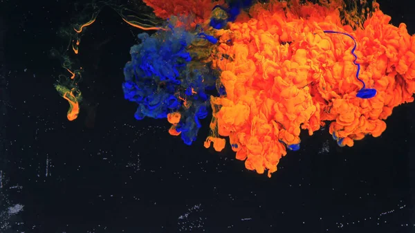 Μακρο Φωτογράφιση Πολύχρωμο Μελάνι Στο Νερό Δύναμη Μαγεία Πολλαπλών Χρωμάτων — Φωτογραφία Αρχείου
