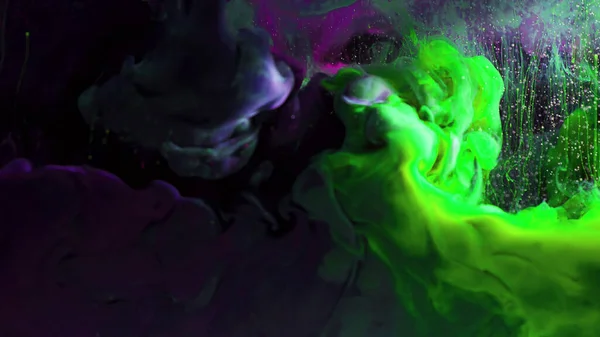 Макрофотосессия Красочных Чернил Воде Энергетическая Магия Многоцветного Подводного Пейнтбольного Фона — стоковое фото