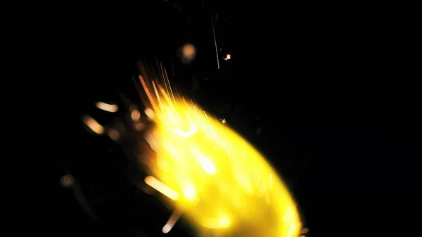 Macro Photo Bonfire Sparks Fire Flames Bursts Blasts Explosion Micro — Stock Photo, Image