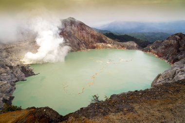 Ijen Crater, Java, Indonesia clipart