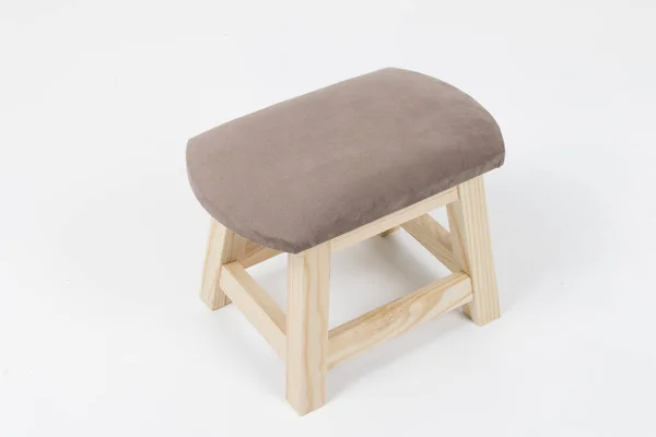 Cadeira Madeira Tradicional Mini Quatro Pernas Isoladas Branco — Fotografia de Stock