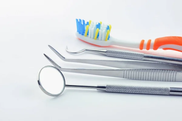 Tandheelkundige zorg en hulpmiddelen — Stockfoto