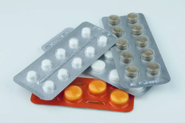 Pills in a blister pack. — Stock Photo, Image