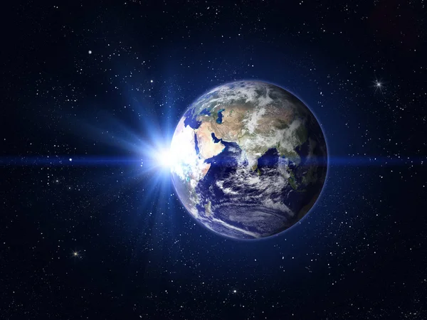 Planeet aarde en de zon. — Stockfoto