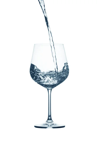 Verter Agua Vaso Aislado Sobre Fondo Blanco — Foto de Stock