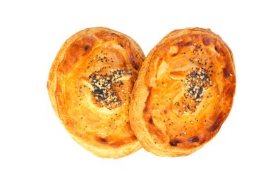 İzole taze somon mantı börek