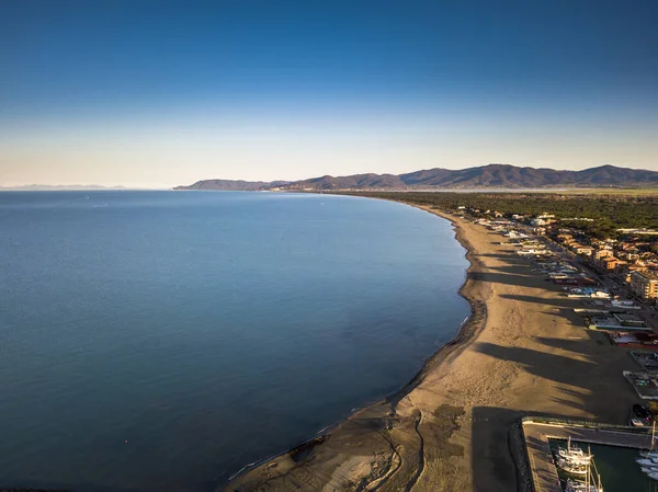 Beautiful Panorama Marina Grosseto Tuscany Shot Taken Drone — Stock Photo, Image