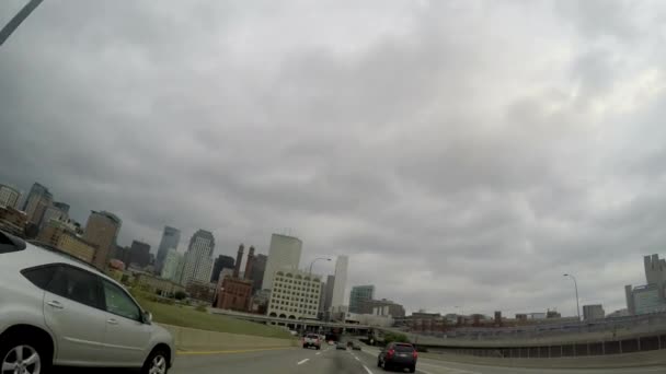 BOSTON - SEPT 8: POV view of the skyline of Downtown Boston in SEPT 8, 2016 in Boston, MA, USA — Stock Video