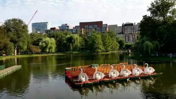 Бостон, 10 вересня: Бостон поширених громадських саду озеро в Массачусетсі США на 10 вересня 2016. — стокове відео
