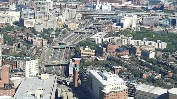 Vista aérea de los rascacielos de Boston — Vídeo de stock