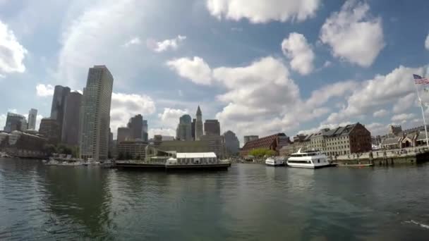 Boston Skyline en financiële District — Stockvideo