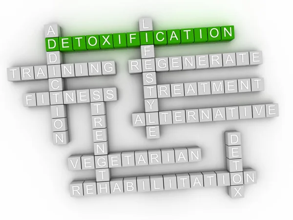 3d Detoxification, word cloud concept on white background — Stock Photo, Image