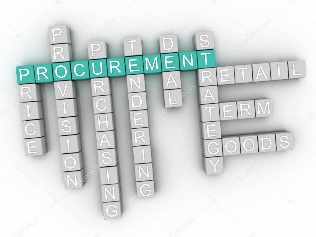 3d image Procurement  word cloud concept