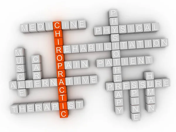 3d image Chiropractic issues concept word cloud background — Stock Photo, Image