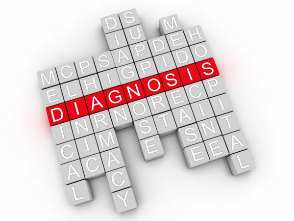 3D-bild diagnos problem konceptet word cloud bakgrund — Stockfoto