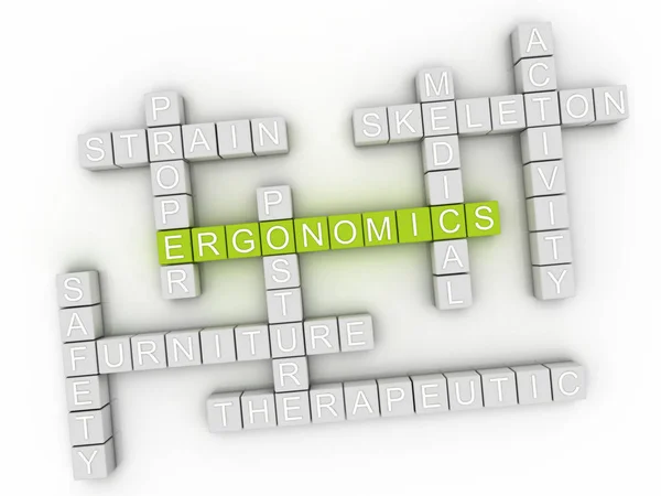 3d Ergonomics word cloud concept — Stock Photo, Image