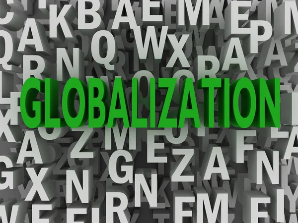 3d Concept de nuage de mots de mondialisation — Photo