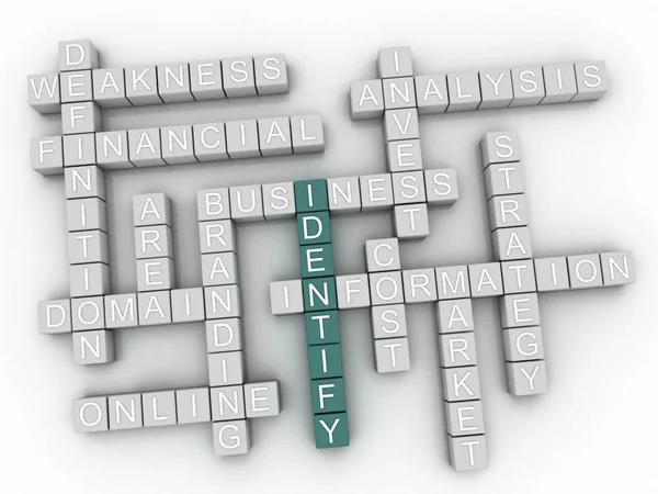 3d Identify word cloud concept — Stock Photo, Image