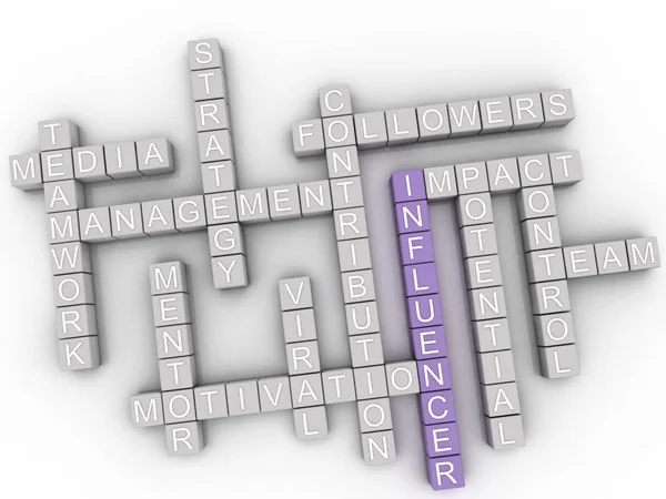 3d Influencer word cloud concept — Stock Photo, Image