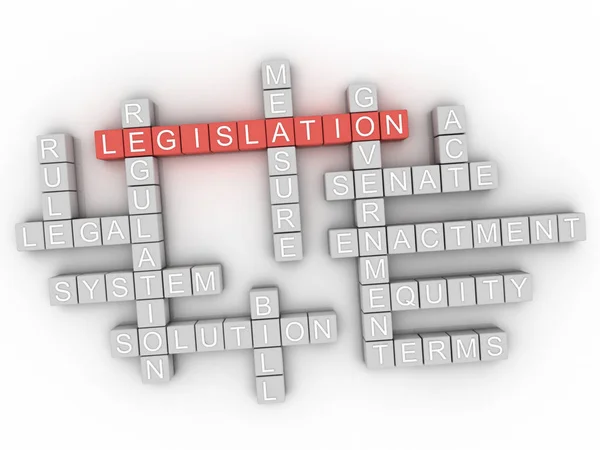 3d Legislation word cloud concept — Stock Photo, Image