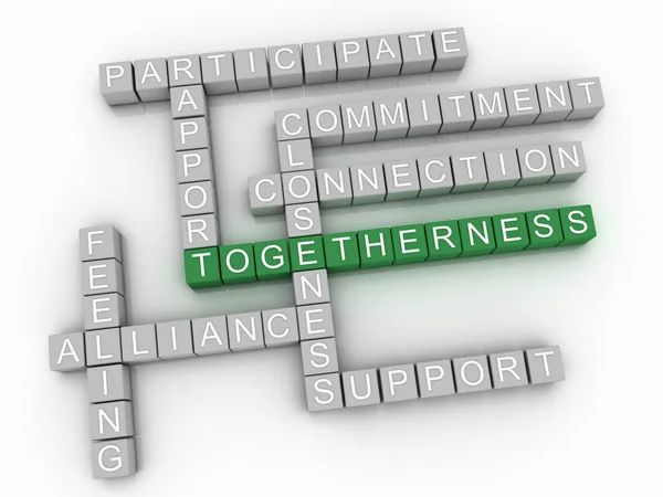 3d image Togetherness issues concept word cloud background — Stock Photo, Image