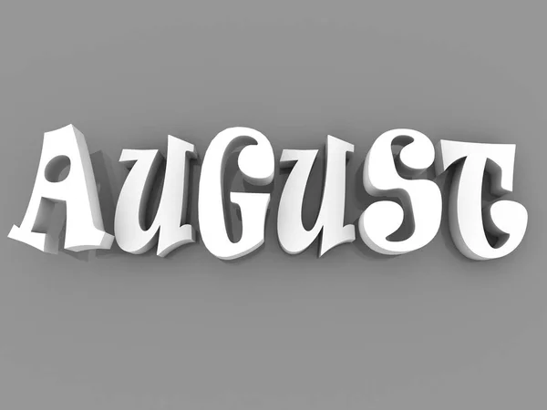 August sign with colour black and white. 3d paper illustration. — Stock Photo, Image