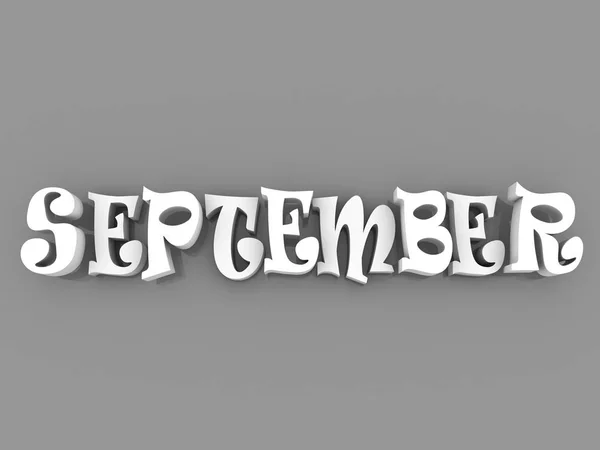 Signo de septiembre con color blanco y negro. 3d ilustración de papel . — Foto de Stock