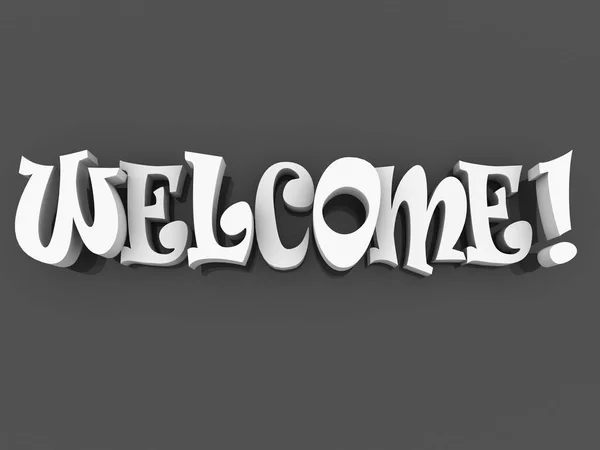 3d Welcome sign with colour. Welcome poster illustration. — Stock Photo, Image