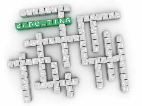 3d presupuesto concepto palabra nube — Foto de Stock