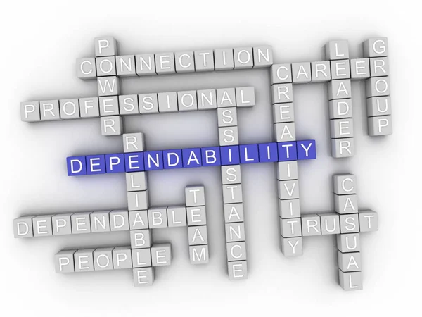 3d Dependability Concepto palabra nube —  Fotos de Stock