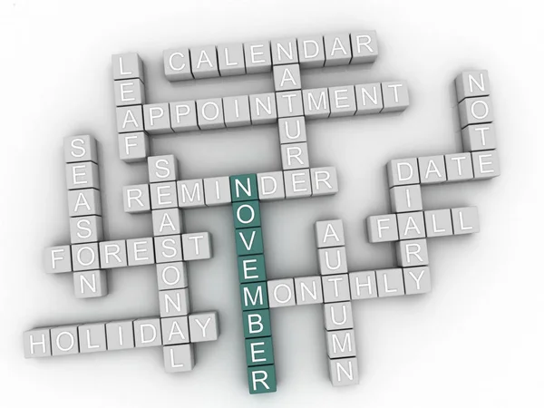 3D-November Concept word cloud — Stockfoto