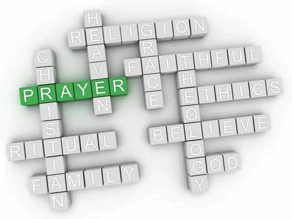 3d Prayer word cloud collage, religion concept background — Stock Photo, Image