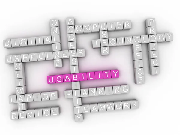 3d Usability word cloud concept — Stock Photo, Image