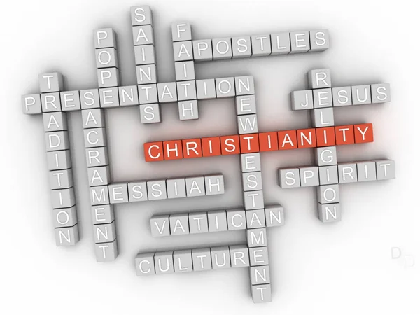 3d Christianity, religion of Bible. Word cloud sign. — Stock Photo, Image