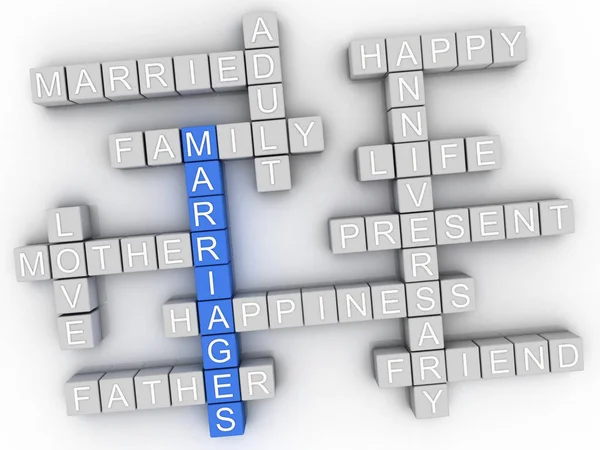 3d imagen Marriage word cloud concept. — Stock Photo, Image