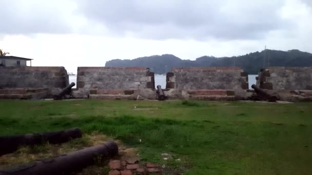 Панама Апр Сан Лоренсо Фортирует Испанские Руины Экологические Факторы Отсутствие — стоковое видео