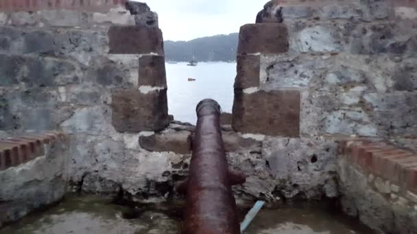 Panama Nisan San Lorenzo Fort Spanyolca Mahveder Çevresel Faktörler Bakım — Stok video