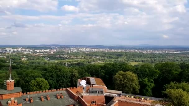 Krakow Polonya Hava Görünümünü Krakow Iyi Uluslararası Dereceler 2014 Anket — Stok video